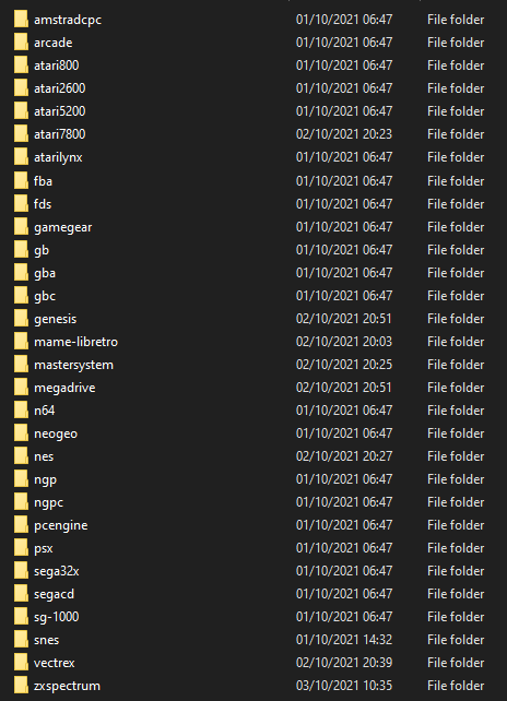 RetroPie folders