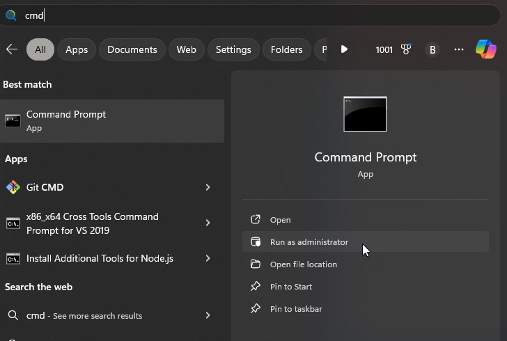 open command prompt