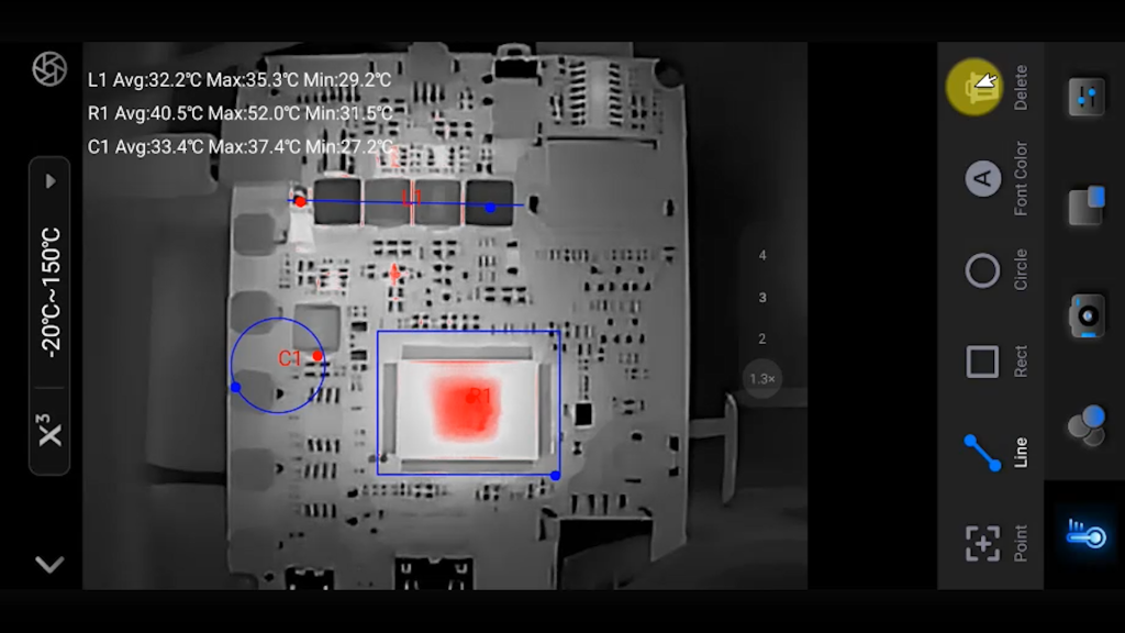 IR image of circuit