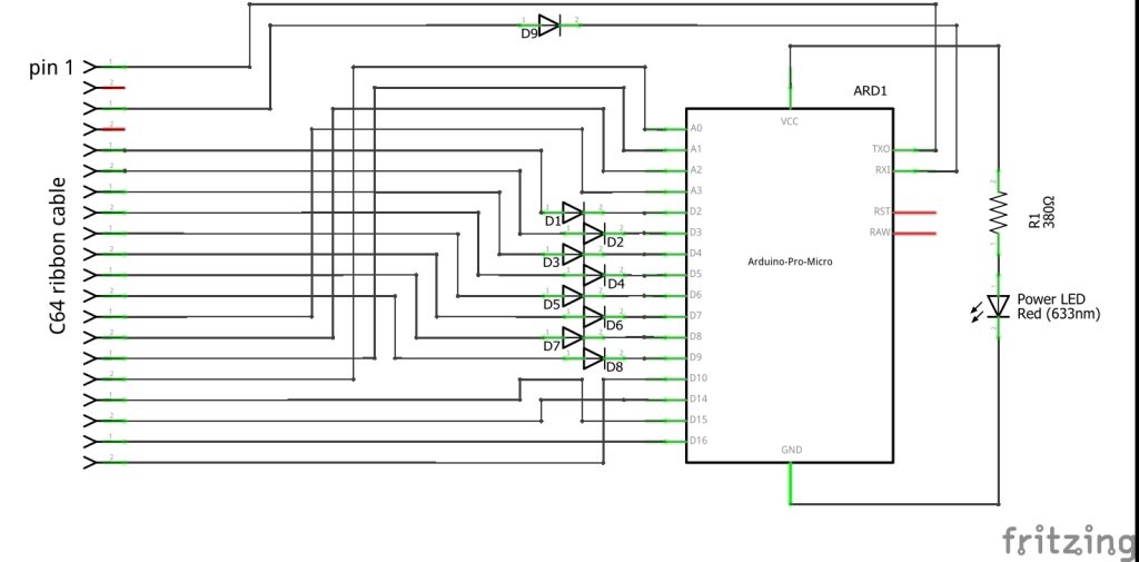 C64 USB keyboard circuit