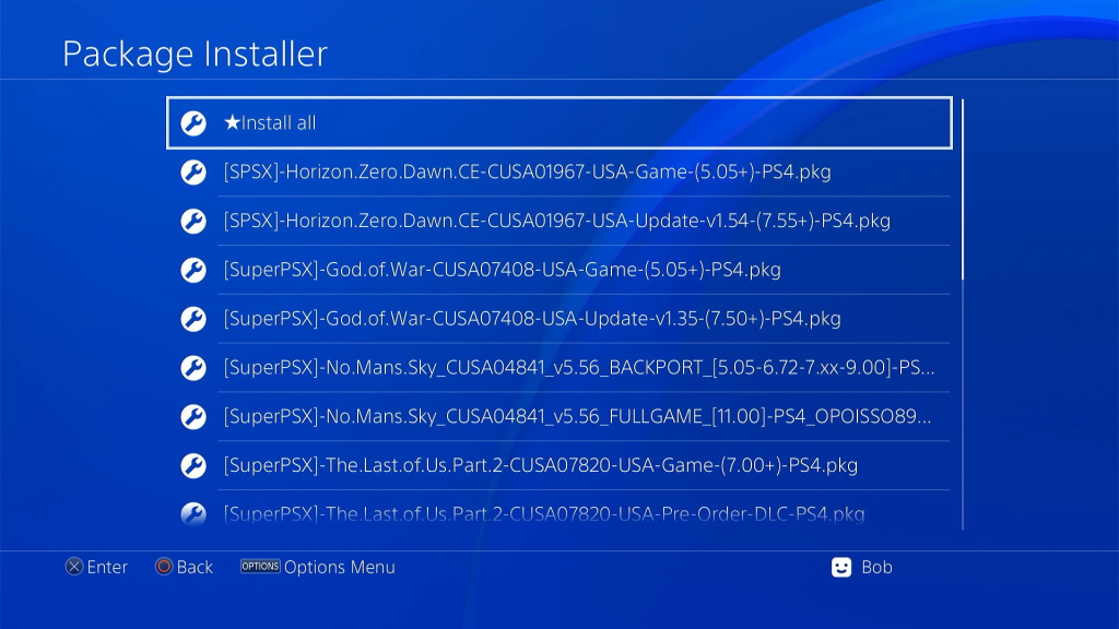 Install package files