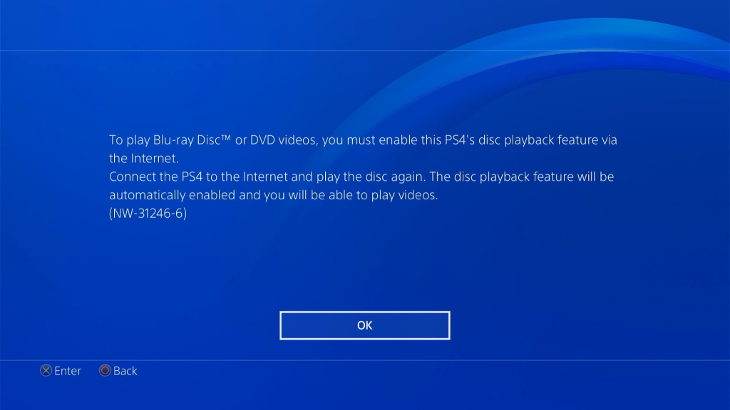 PS4 enable Blu Ray drive