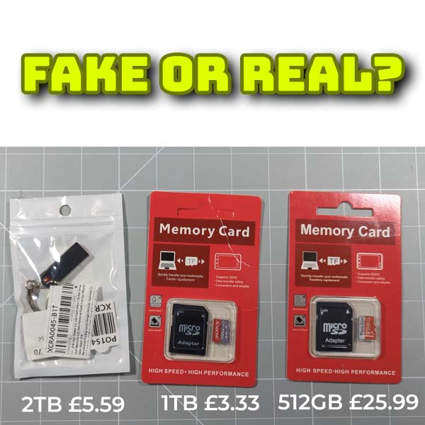 Fake SD cards and USB drives